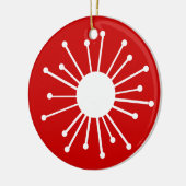 Midden-eeuwse Retro Starburst Keramisch Ornament (Links)