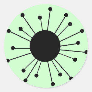 Midden-eeuwse Retro Starburst Ronde Sticker