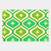Midden-eeuwse retro-sterrenbeelden op groen ogeenp inpakpapier vel (Voorkant 3)