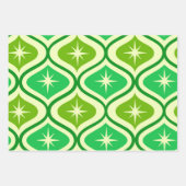 Midden-eeuwse retro-sterrenbeelden op groen ogeenp inpakpapier vel (Voorkant 2)
