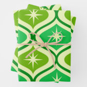 Midden-eeuwse retro-sterrenbeelden op groen ogeenp inpakpapier vel (In situ)
