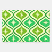 Midden-eeuwse retro-sterrenbeelden op groen ogeenp inpakpapier vel (Voorkant)