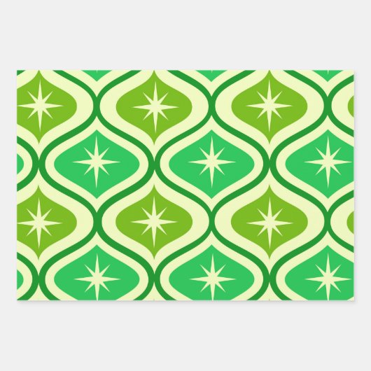 Midden-eeuwse retro-sterrenbeelden op groen ogeenp inpakpapier vel (Voorkant)