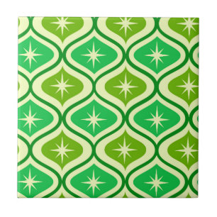 Midden-eeuwse retro-sterrenbeelden op groen ogeenp tegeltje