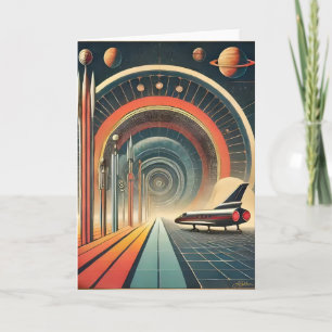 Midden Eeuwse Space Age Kunst Wormhole Poort Kaart