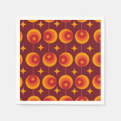 Midden-eeuwse Starbursts Patroon op Retro Cirkels Servet (Voorkant)