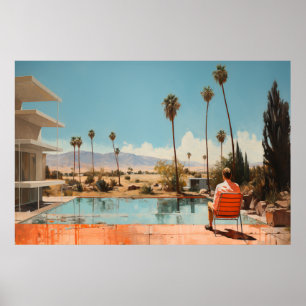 Midden-eeuwse stijl Palm Springs Poster