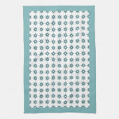 Midden-eeuwse Turquoise Starburst Pattern Kitchen  Theedoek (Verticaal)