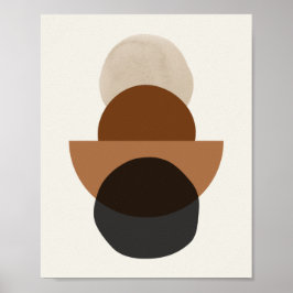 Midden-eeuwse vormen bruin beige zwart poster