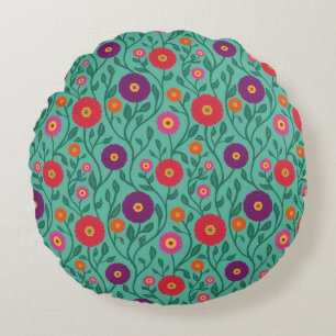 Midden-Eeuwse Wijnbloem Tuin Garland Mint Rond Kussen