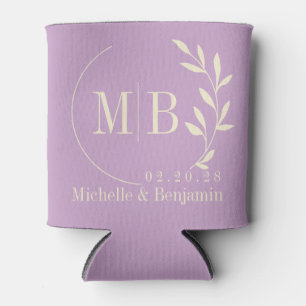 Midden-Eeuwse Zomer Seringeblad Bruiloftsmonogram Blikjeskoeler