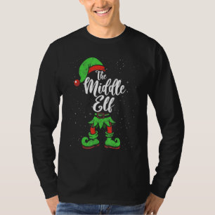 Midden-Elf Matching Family Kerstmis Pajama Costum T-shirt