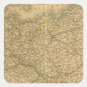Midden-Europa 3 Vierkante Sticker