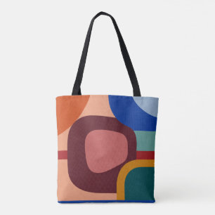 Midden-euwse moderne abstracte geometrische patroo draagtas