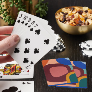 Midden-euwse moderne abstracte geometrische patroo pokerkaarten