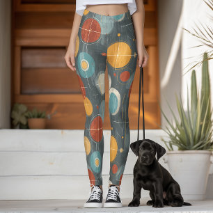 Midden-euwse moderne atoomcirkels leggings