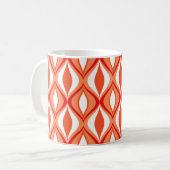 Midden-euwse moderne diamanten, oranje en wit koffiemok (Voorkant links)