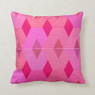 Midden-euwse moderne diamantprint, fuchsia roze kussen