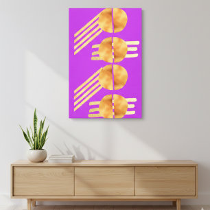 Midden-euwse moderne gouden geometrische abstracte canvas afdruk