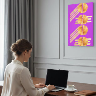 Midden-euwse moderne gouden geometrische abstracte canvas afdruk