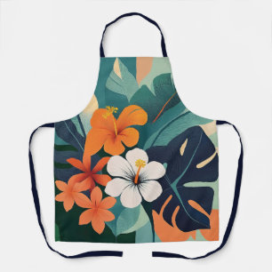 Midden-euwse moderne Hawaiaanse hibiscus en Plumer Schort