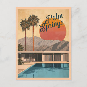 Midden-euwse moderne paradijs: Palm Springs Briefkaart