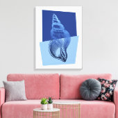 Midden-euwse moderne tulband schelpprint oceaanbla canvas afdruk (Insitu (Woonkamer))
