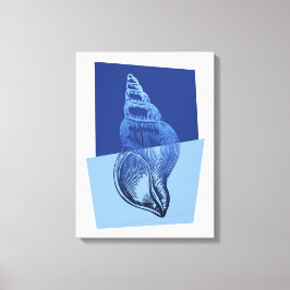 Midden-euwse moderne tulband schelpprint oceaanbla canvas afdruk