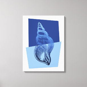 Midden-euwse moderne tulband schelpprint oceaanbla canvas afdruk