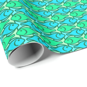 Midden-euwse moderne vis, jade groen cadeaupapier
