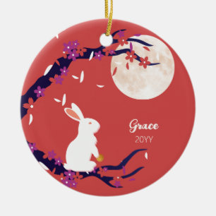 Midden herfst Festival Full Moon Rabbit Keramisch Ornament