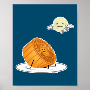 Midden-herfst festival Moon cake lunar mooncakes v Poster