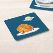 Midden-herfst van het festival van Moon cake lunar Vierkante Kartonnen Onderzetter (Schuin)