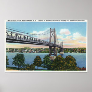 Midden-Hudson-brug naar Roosevelt Nat'l Historic Poster