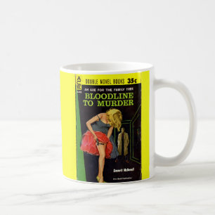 Midden jaren 50: Bloedlijn naar Murder pulp cover Koffiemok