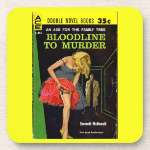 Midden jaren 50 Bloodline to Murder pulpcover Drankjes Onderzetter