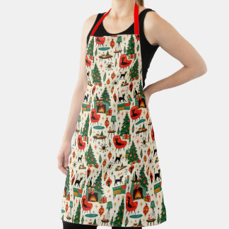 Midden jaren 50 Kerstkatten Retro Atoomtijdperk Schort