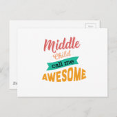 Midden kind noem me Geweldige grappigheid Briefkaart (Voorkant / Achterkant)