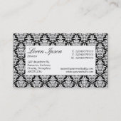 Midden-label - Damask-patroon Visitekaartje (Achterkant)