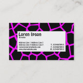 Midden-label - Go Giraffe Magenta Visitekaartje (Achterkant)