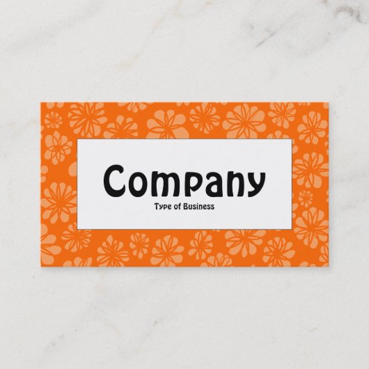 Midden-label - Oranje Floral Visitekaartje (Voorkant)