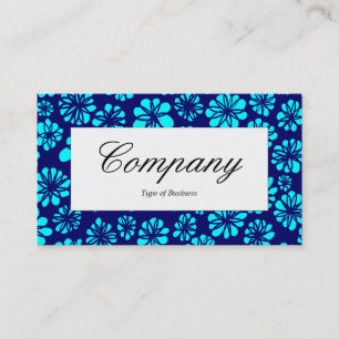 Midden-label - Shades of Blue Floral Visitekaartje