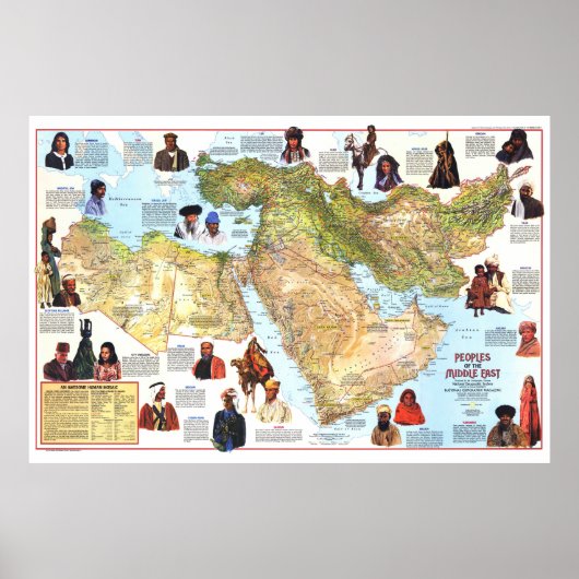 "Midden-Oosten: kaart van 1972: ... Poster (Voorkant)