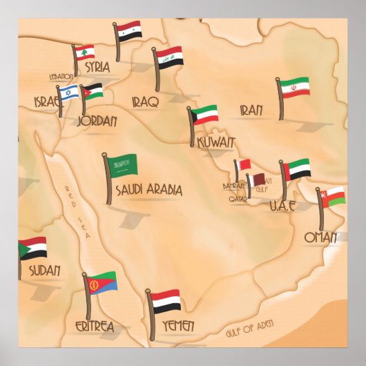 Midden-Oosten Poster (Voorkant)