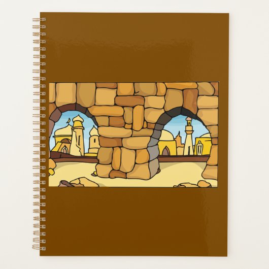 Midden-Oosterse woestijnstad door oude boog Planner (Voorkant)