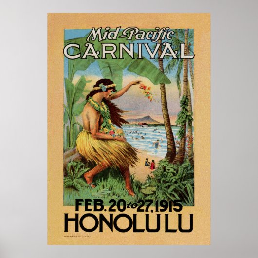 Midden-Pacifische carnaval - Honolulu - 1915 Poster (Voorkant)