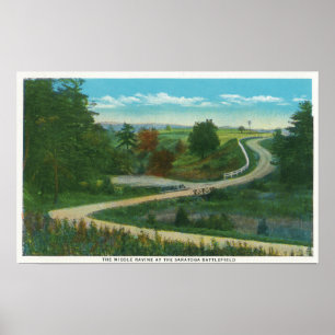 Midden-Ravine Uitzicht van het slagveld van Sarato Poster
