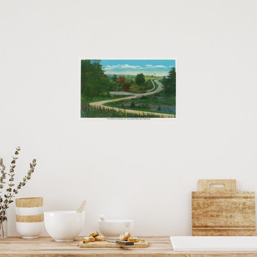 Midden-Ravine Uitzicht van het slagveld van Sarato Poster (Keuken)