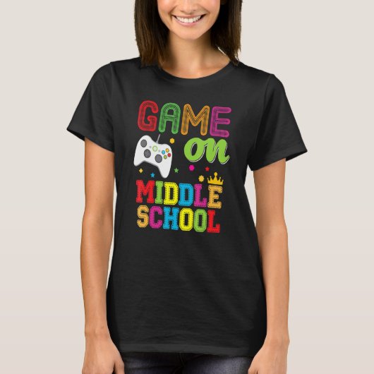 Midden spel op videoSpeleraar Kind student B T-shirt (Voorkant)