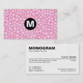 Midden-spotmonogram - Spots - Roze Visitekaartje (Voorkant / Achterkant)